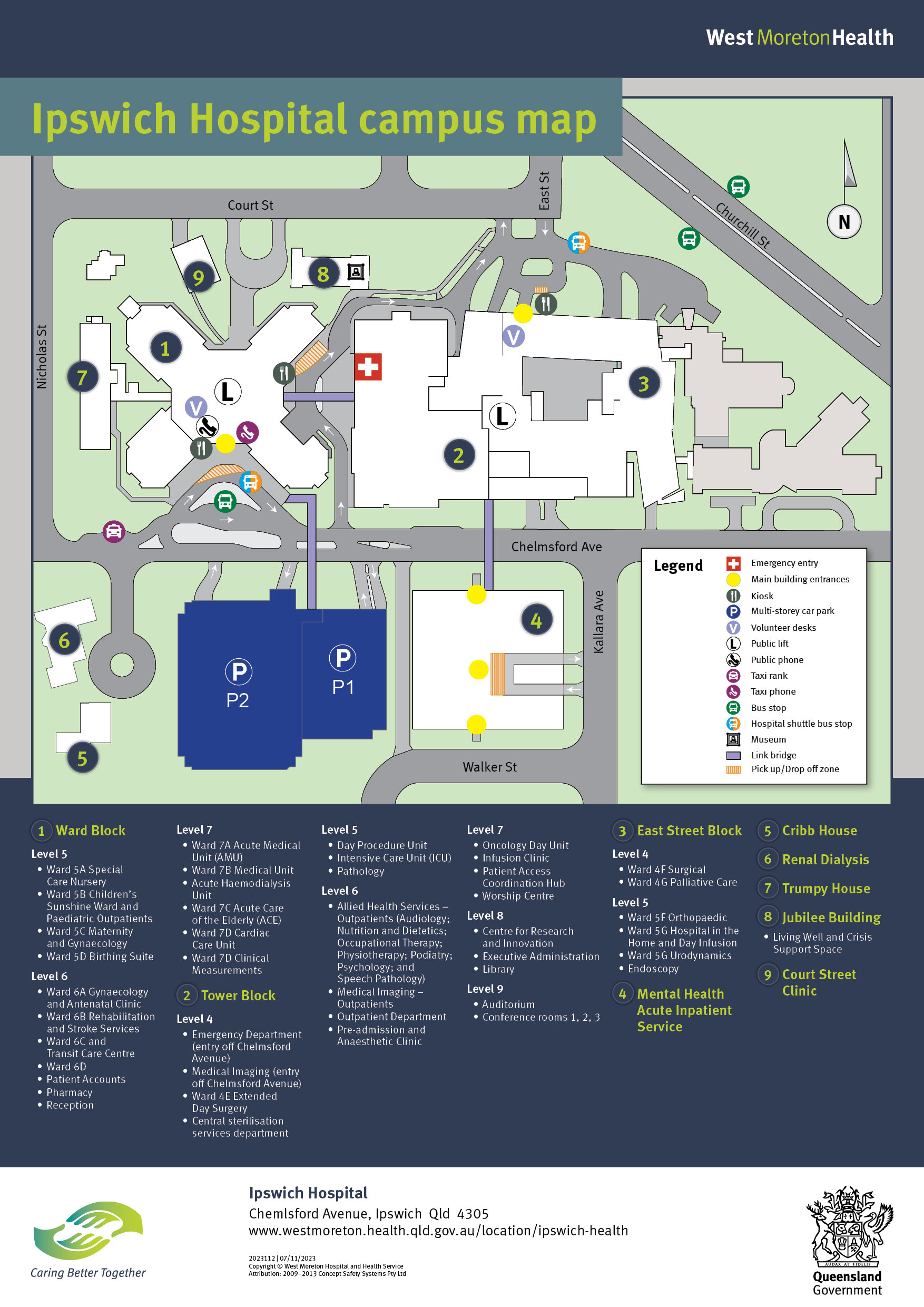 Ipswich Hospital map